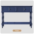 thumbnail image 3 of HLR 47" Mid Century Console Tables, Aged Finish Entryway Table with Storage Shelf for Hallway, Navy Blue, 3 of 9