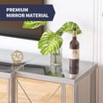 thumbnail image 6 of BALUS Electric Fireplace TV Stand for TVs up to 70”, Mirrored TV Stand, with 7 Colors LED Light, Living Room Mirror Furniture, Silver TV Console Table Media Entertainment Center with Storage Cabinet, 6 of 8