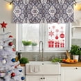 thumbnail image 6 of Purple Boho Valances for Windows, Decorative Rod Pocket Window Valance Curtains, Farmhouse Vintage Ethnic Flowers Pattern Short Curtain Drapes for Kitchen/Living Room, 2 Panels, 42" W x 12" L, 6 of 8