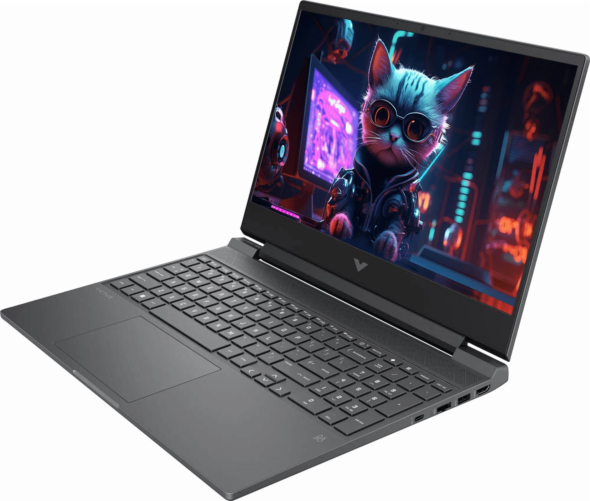 HP Victus Laptop, 15.6" FHD IPS LED Gaming Laptop, Windows 11 Pro 16GB RAM 512GB SSD, Intel Core i5-12450H Processor, Backlit Keyboard, Numeric Keypad, RJ-45, NLY Earphones, Mica Silver