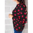 thumbnail image 4 of Ivay Womens Heart Printed Long Sleeve Tops Tee Shirts (Large, Red Rose), 4 of 4