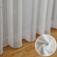 thumbnail image 4 of Oyang Sheer Curtains for Living Room Bedroom, Farmhouse Stripe Faux Linen Curtains Voile Drapes Light Filter Curtain, 2 Panels, 4 of 10