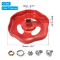 thumbnail image 2 of Uxcell Outside Faucet Handle Square Stem Hole 8x8mm, Cast Iron Faucet Round Wheel Handle with Screws Spacer, Red,2Pcs, 2 of 5