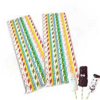 LATA 100 Pcs Easter Treat Sticks Cotton Candy Sticks Cotton Candy Cones Cotton Candy Paper Holder Sticks Cotton Candy Supplies