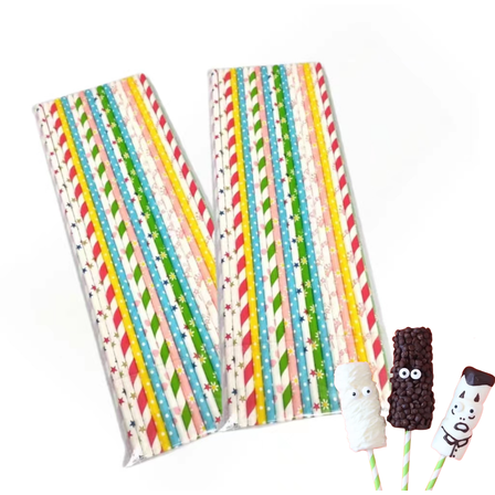 LATA 100 Pcs Easter Treat Sticks Cotton Candy Sticks Cotton Candy Cones Cotton Candy Paper Holder Sticks Cotton Candy Supplies