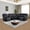 Black, variant on Dark Breathable Semi PU Leather Living Room Left Side Recliner Multifunctional Sofa Set with LED
