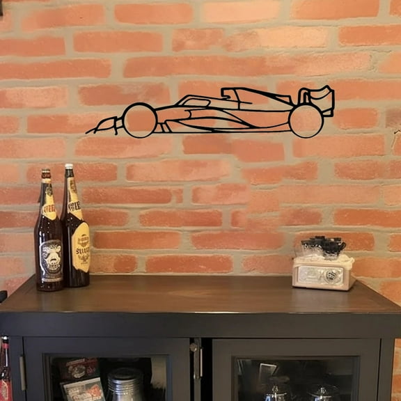 "1 Piece Metal Racing Car Silhouette Wall Art - Modern Home Decor for Bedroom, Living Room, Patio - Car Lover Gift Idea Automotive Decor, Man Cave Decor, Garage Wall Decor Teens Decor Halloween