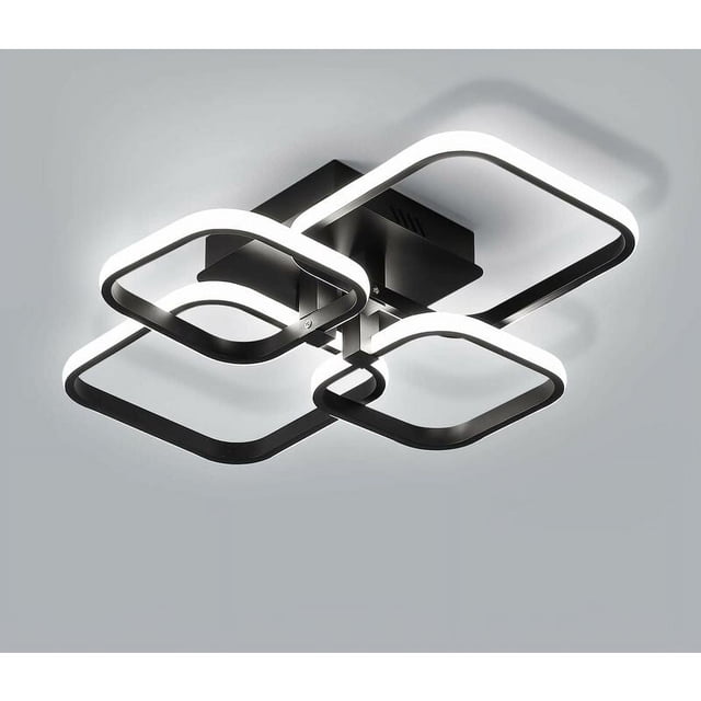 Lampe Haute Protection des Yeux, Plafonnier Moderne avec Luminosité Réglable, Installation Facile pour Espaces Carrés