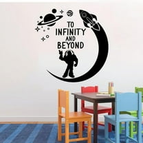 Disney Buzz Lightyear Silhouette Toy Story Character To Infinity And Beyond Quote Wall Decal For Kids Room Nursery Room Bedroom Wall Sticker Decoration Boys Girls Room Wall Design Size (10x10 inch)