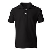 French Toast A9084 Boy's Short Sleeve Pique Polo - Black - 5 - X-Small