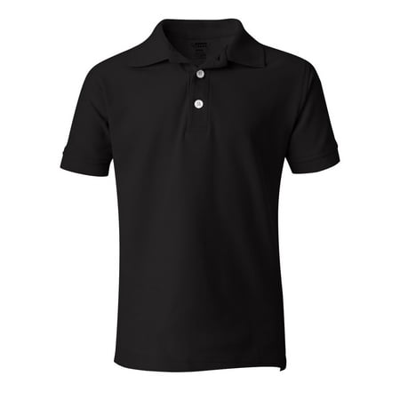 French Toast A9084 Boy's Short Sleeve Pique Polo - Black - 5 - X-Small