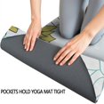 thumbnail image 3 of Green and Blue Pioneer Flower Pattern Hot Yoga Mat Towel Non Slip for Hot Yoga - Quick-Drying Yoga Mat Cover with 4 Corner Pockets with Travel Bag - Hot Yoga Towel Non Slip 70"x26", 3 of 6