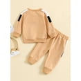 thumbnail image 3 of Wassery Toddler Girl Boy Fall Clothes 6M 12M 18M 24M 2T 3T Kids Boys Girls Contrast Color Long Sleeve Sweatshirt Pullover Elastic Waist Pants 2 Piece Autumn Set Clothes, 3 of 9