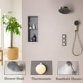 thumbnail image 2 of Shower Faucet Set Thermostatic Shower System Brushed Gold and Gun Gray Shower Kit with Valve and Shower Head, Wall Mounted Shower Head Sets with Handheld Shower Head, 2 of 8