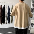 thumbnail image 2 of Mens Korean Style Oversized Short Sleeve T-Shirts Hip Hop Fake Two Pieces Tops, 2 of 10