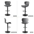 thumbnail image 3 of Daluvenix Modern Bar Stools Set of 3, Adjustable Swivel Counter Height Bar Chairs with Back, Faux Leather Upholstered for Kitchen Island, Grey, 3 of 6