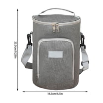 LanSuare Round Portable Insulated Bento Bag, Diagonal Sling Lunch Carrier for Students, Picnic Ice Bucket, Food Storage
