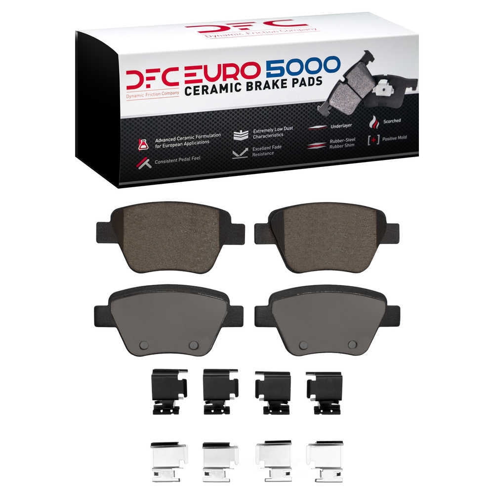 Dynamic Friction Company 1600-1456-01 DFC EURO 5000 Ceramic Brake Pads and Hardware Kit