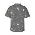 thumbnail image 3 of Disketp Hawaiian Shirts For Men,Airplane Routes Around The World Print Mens Casual Short Sleeve Button Down Shirts Beach Shirt, 3 of 8