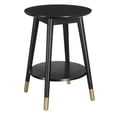 thumbnail image 2 of Allora Table d'Appoint Ronde en Bois de Caoutchouc Massif de Style Mi-Siècle, Noire, 2 of 2