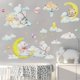 thumbnail image 1 of LEYAOYAO Lindo Elefante Pegatinas de Pared, Luna Estrellas Nubes Calcomanías de Pared, Encantador Adhesivo de Pared de Oso, DIY Decoración del Hogar Extraíble, Bebé Guardería Niña Niño Niños Habitación Decoración de Pared, Animales Grandes 25 Piezas Vhermosa WMPH-1830, 1 of 7