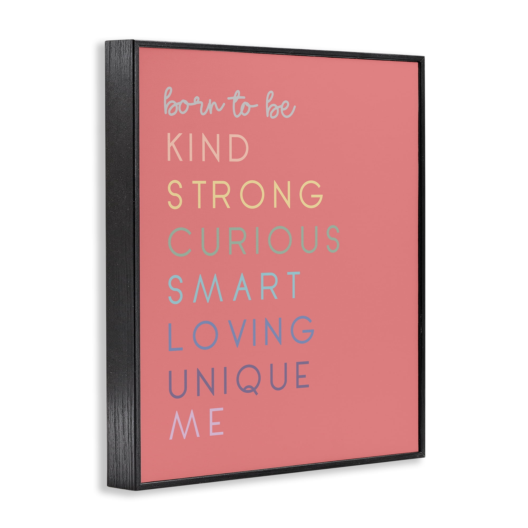 Stupell Industries Born To Be Adjectives Black Framed Giclee Art, design by Anna Quach