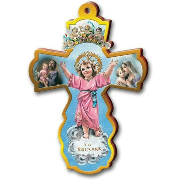Divine Child Wooden Wall Cross Religious Catholic Gift Baptism Divino Nino (6 inches)
