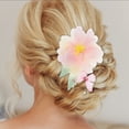 thumbnail image 2 of Clip para el cabello de flores decorativo 1 Pc 4.92"x3.94" color blanco rosado, 2 of 5