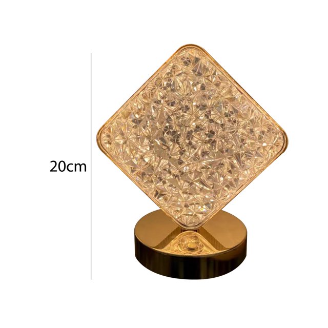 Regalo de adorno de lámpara de escritorio de cristal regulable con luz nocturna acrílica 3D (rombo) Hugtrwg Para estrenar