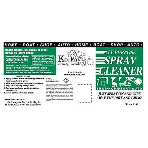 All purpose spray cleaner