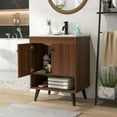 thumbnail image 4 of Gymax 25 Inch Wooden Bathroom Vanity Sink Combo with Open Shelf & Sink & Pop Up Drain, 4 of 10