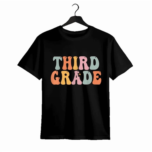 Camiseta vintage con diseño retro "First Day Of School" para profesores de tercer grado, 100 % algodón.