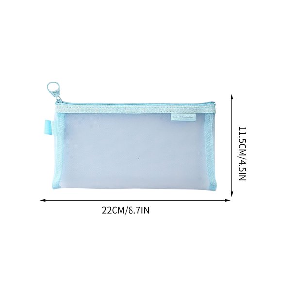 Estuche transparente de gran capacidad para colegio y exámenes - Bolsillo con cremallera de malla esmerilada con cierre seguro, organizador de papelería resistente al agua y duradero