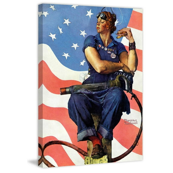 Marmont Hill "Rosie the Riveter" by Norman Rockwell Painting Print on Canvas