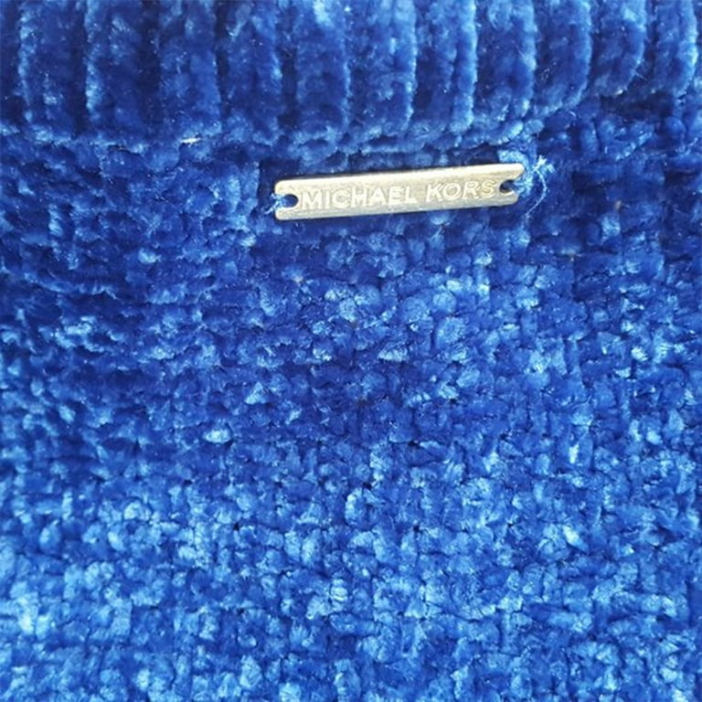 Michael Michael Kors Women s Velvet Chenille Balloon Sleeve Sweater Blue