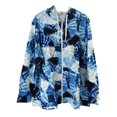 thumbnail image 1 of Denim & Co. Active Printed French terry Zip Front Jacket Deep Marine Blue 3X, 1 of 2