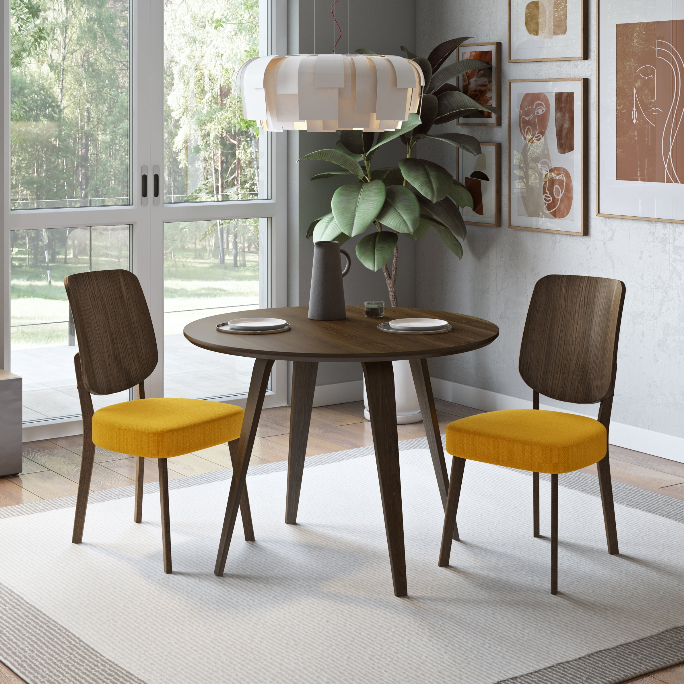 mustard yellow dining room chairs