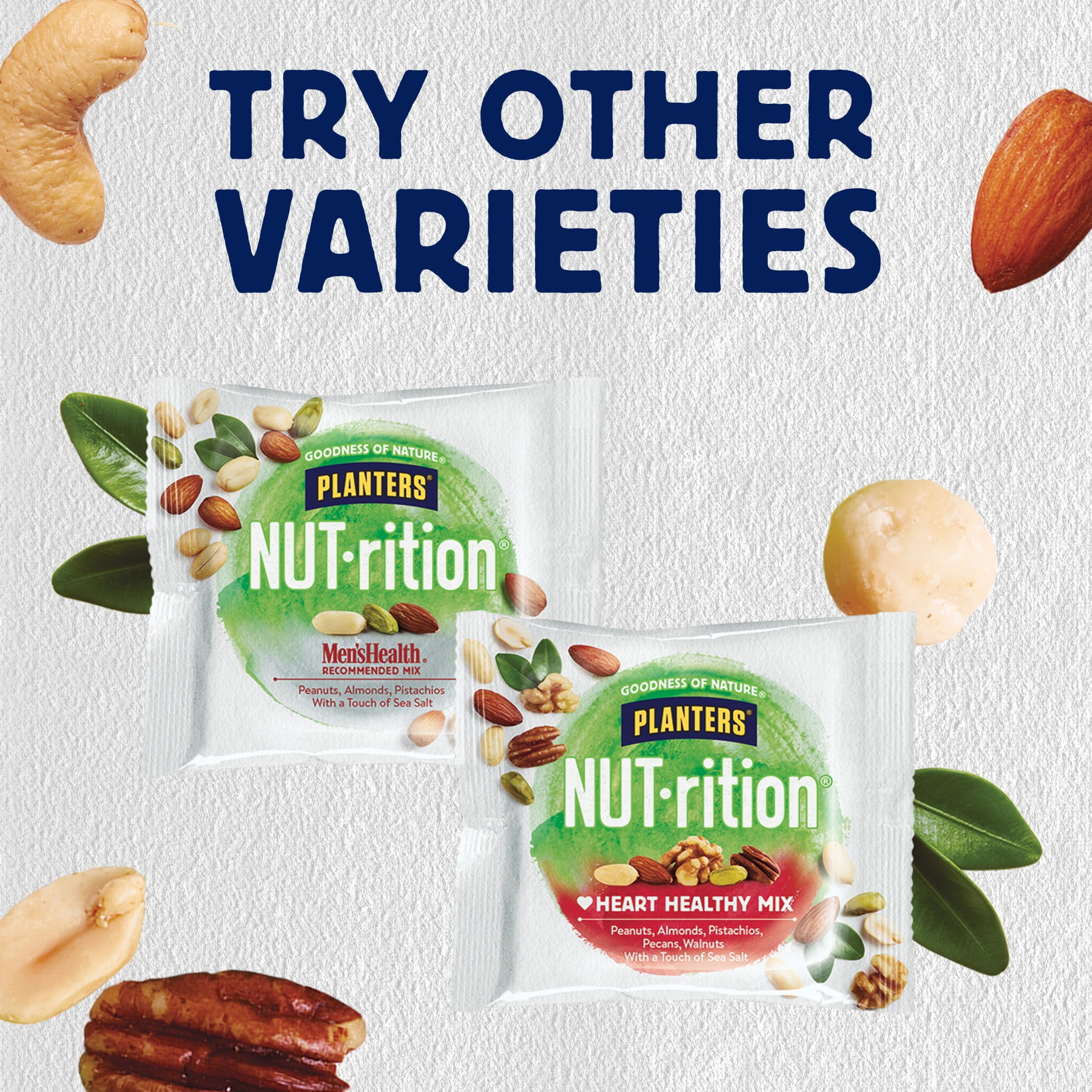 (4 pack) PLANTERS NUT-RITION Wholesome Nut Mix, Mixed Nuts, Plant Based Protein, 7 Count Box
