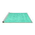 thumbnail image 2 of Ahgly Company Machine Washable Indoor Square Oriental Turquoise Blue Traditional Area Rugs, 4' Square, 2 of 4