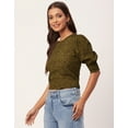 thumbnail image 2 of Moomaya Printed Tops For Women, Smocked Short Sleeve Round Neck Casual Tunic Top, 2 of 8