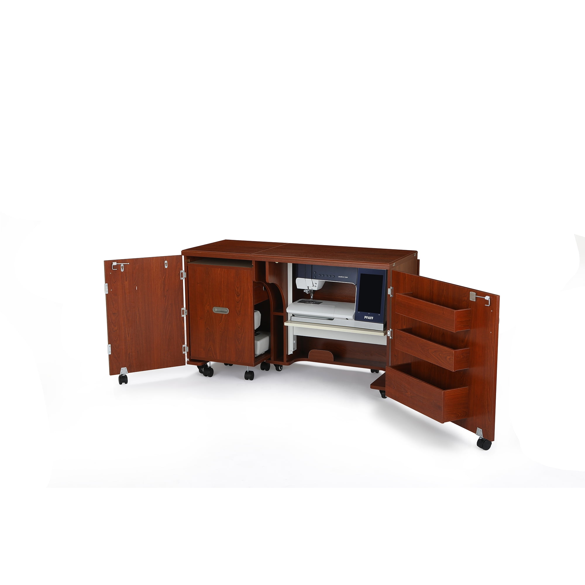 Kangaroo Aussie II Sewing Cabinet and Table w/ Lift, 2 Finishes
