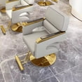 thumbnail image 2 of Silla Sillón Barberia Estética - Blanco con Dorado - Fijo - Redonda, 2 of 4