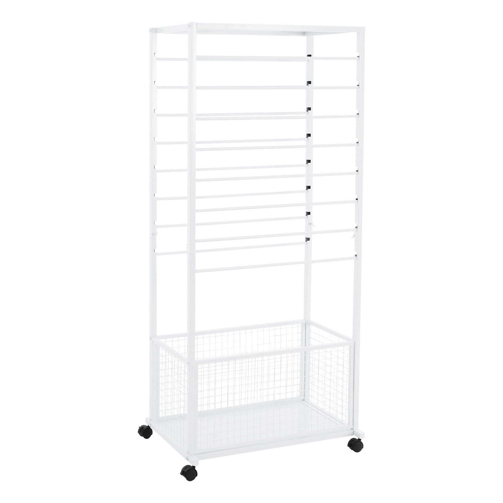 16-layer Ribbon Rack with 4 Lockable Universal Wheels Iron Ribbon Organizer Rack Ribbon Storage Holder