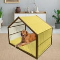 thumbnail image 2 of Yellow and White Pet House, Growing Rye Field Silhouettes of Wheat Ears Whole Grain Natural, Outdoor & Indoor Portable Dog Kennel with Pillow and Cover, 5 Sizes, Earth Yellow White, by Ambesonne, 2 of 4