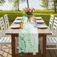 thumbnail image 4 of Table Runners 90 Inches Long Dress Scarves, Ombre Green Pink Farmhouse Coffee/Dining/Kitchen Table Runner for Living Room, Summer Coastal Ocean Sea Beach Wave 13x90 Inch, 4 of 9
