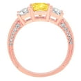 thumbnail image 4 of 3.61 ct Emerald Cut Natural Citrine 3 Stone 14K Rose Gold Womens Engagement Ring, 4 of 6