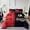 Red, variant on 3PCS King and Queen Couples Comforter Set, Black and Gold, His and Hers Bedding with Pillowcases.(Black ,Twin)