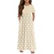 thumbnail image 3 of Girls Summer Dress Tween Dresses Short Sleeve Polka Dot Maxi Dress with Pockets Casual Summer Party Dresses for Kids Ages 3-10 ,Sie:140, 3 of 6