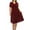 Burgundy, variant on MOA Collection Women's Plus size Stylish Solid Faux Wrap Dress with Deep V-Neck