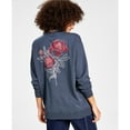 thumbnail image 2 of Juniors' Rose Graphic Sweatshirt Turbulence M, 2 of 3